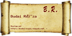 Budai Róza névjegykártya